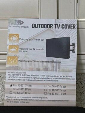 NEW Black Mounting Dream TV Cover Weatherproof Fits 30-32" TV